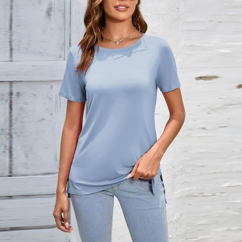 Women's casual side slit t-shirt