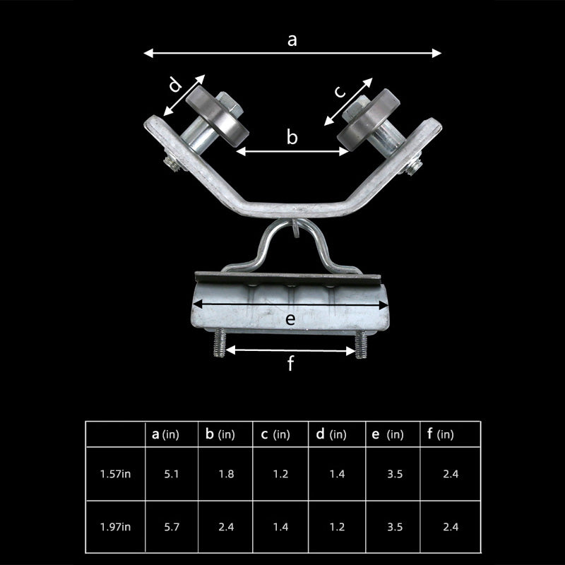 Angle iron track hanging wire pulley