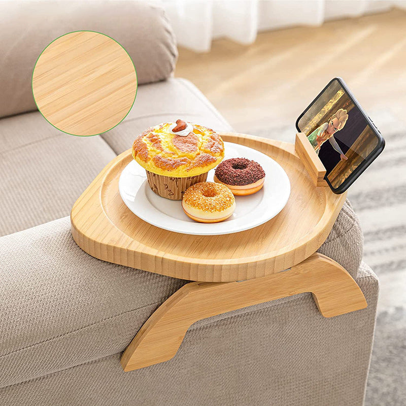 Sofa arm swivel tray