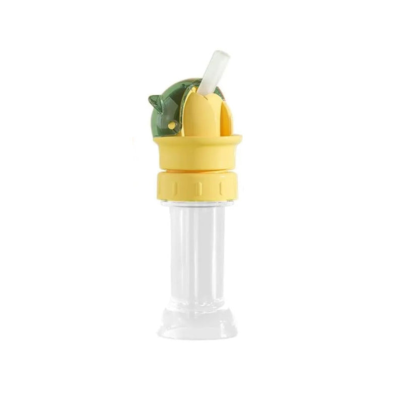 Reusable children's beverage water bottle straw lid