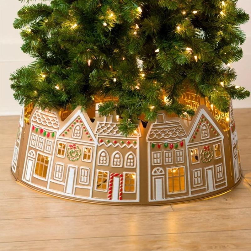 LED Gingerbread House Christmas Tree Collars Tree Skirt