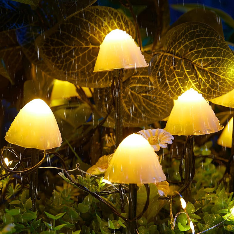 Led Solar String Lights Ground Plug Mushroom Lights