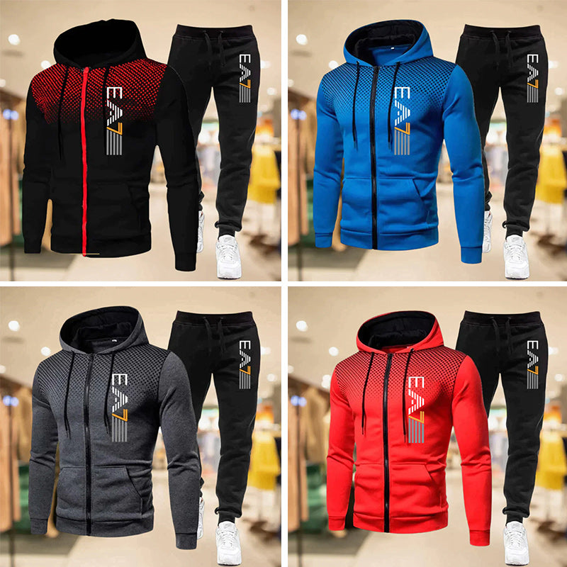 Men's Zip Hoodie Sweatpants Set