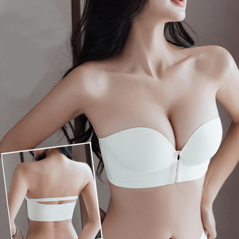 Women's Non-Slip Front Closure Strapless Bra