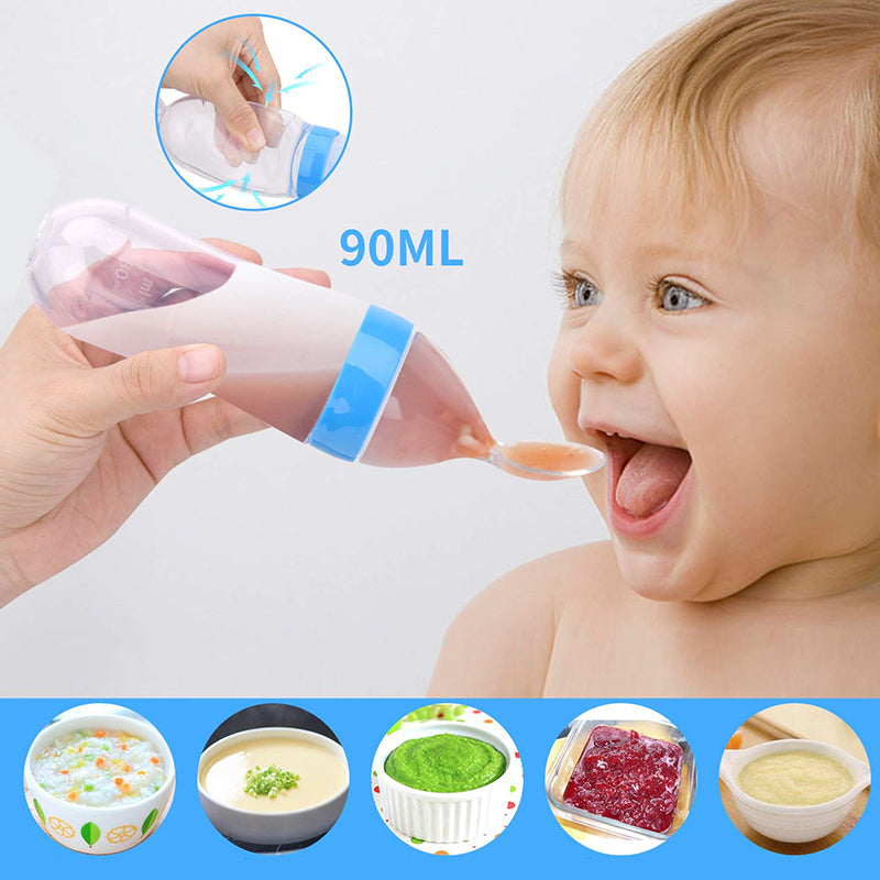 Baby Silicone Bottle Squeeze Spoon Feeder