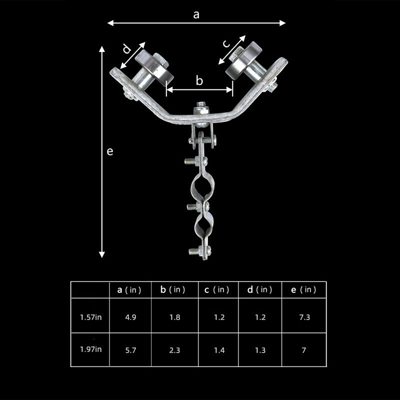 Angle iron track hanging wire pulley