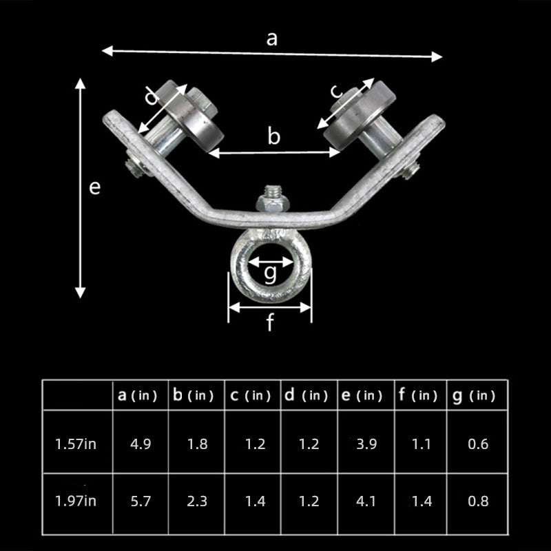 Angle iron track hanging wire pulley