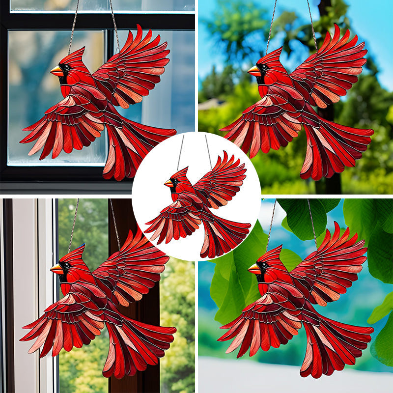 Winged Cardinal Christmas Ornaments