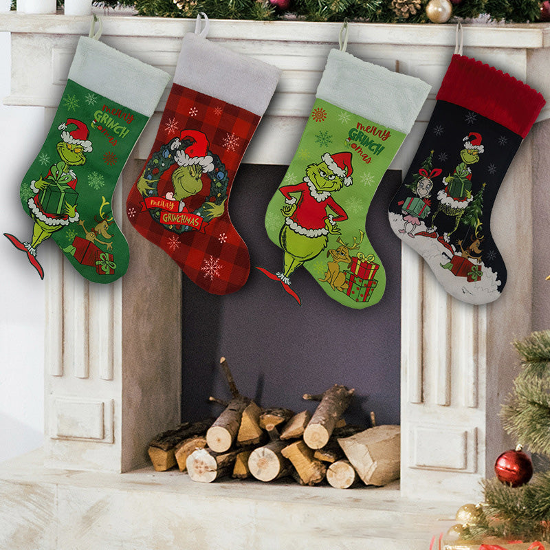 Green Christmas Stockings Christmas Decorations