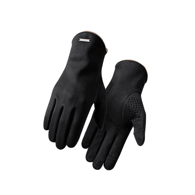 Warm touch screen anti-slip thickened suede gloves