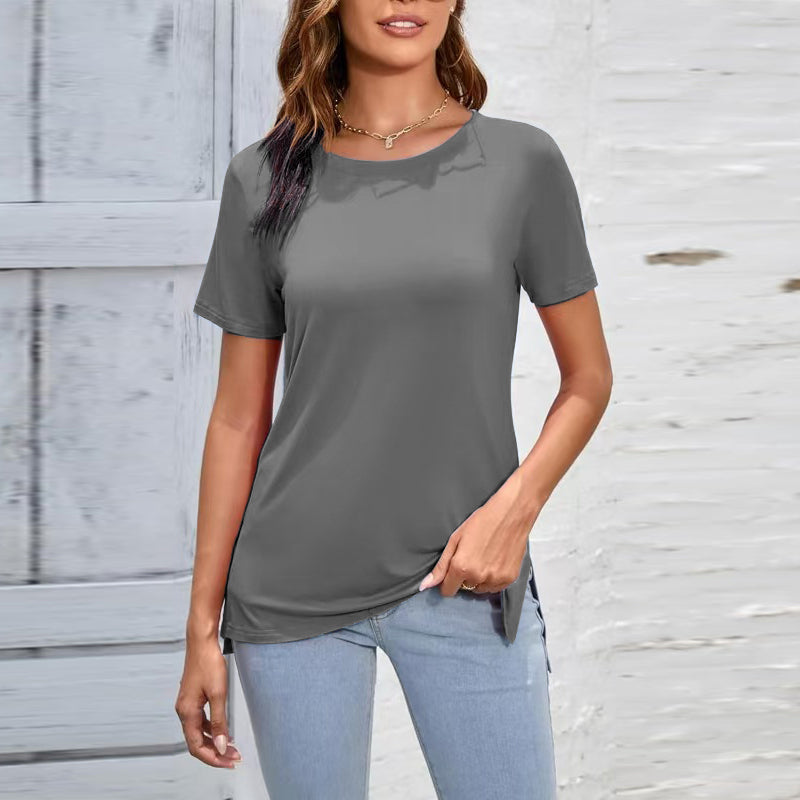 Women's casual side slit t-shirt