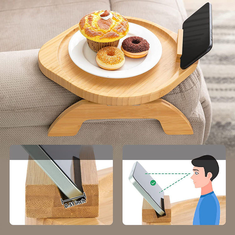 Sofa arm swivel tray