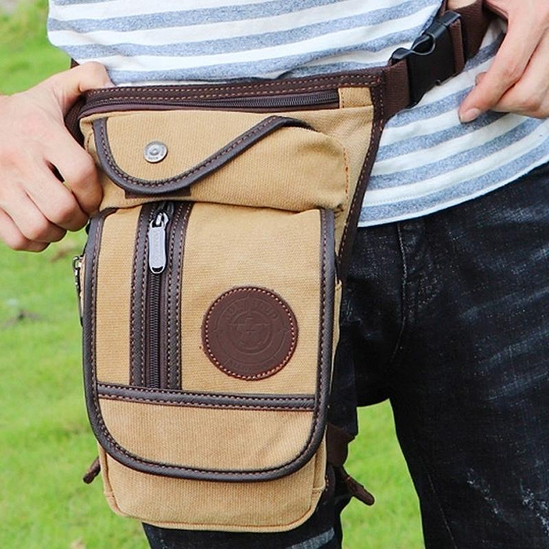 Casual Canvas Multi-Pocket Waist Bag