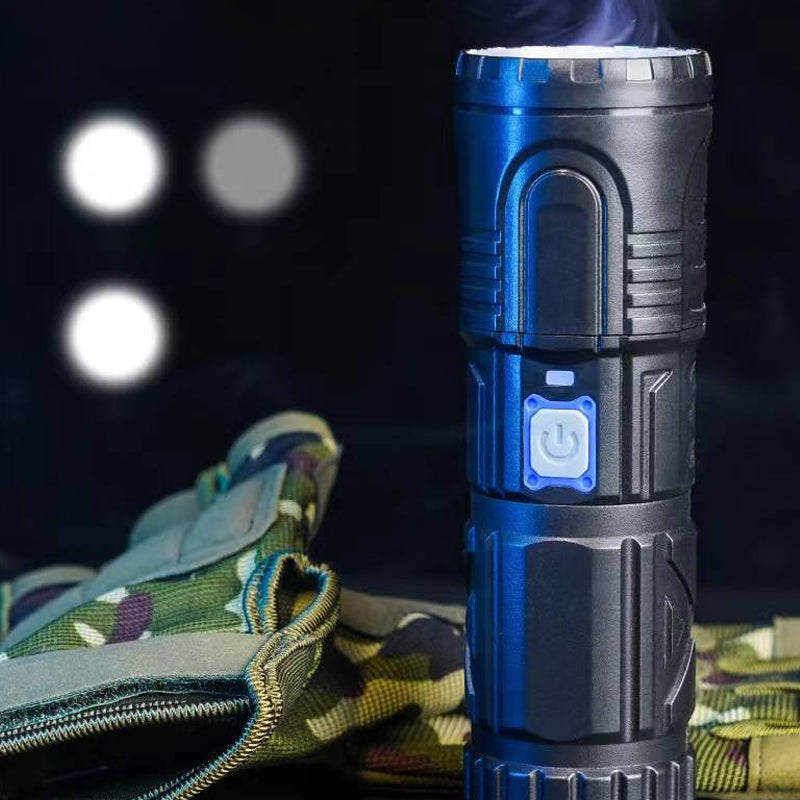 White Laser Telescope Zoom Flashlight