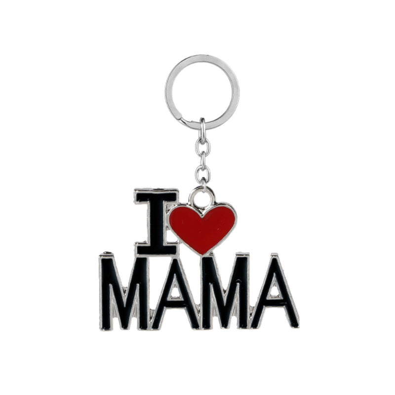 Father's Day Mother's Day red heart Keychain