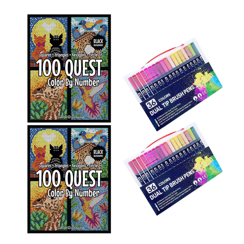 100 QUEST Color by Numbers Book A