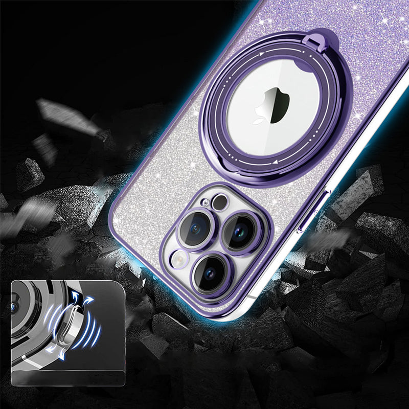 Magnetic Glitter iPhone Case with Invisible Stand