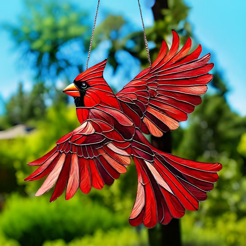 Winged Cardinal Christmas Ornaments