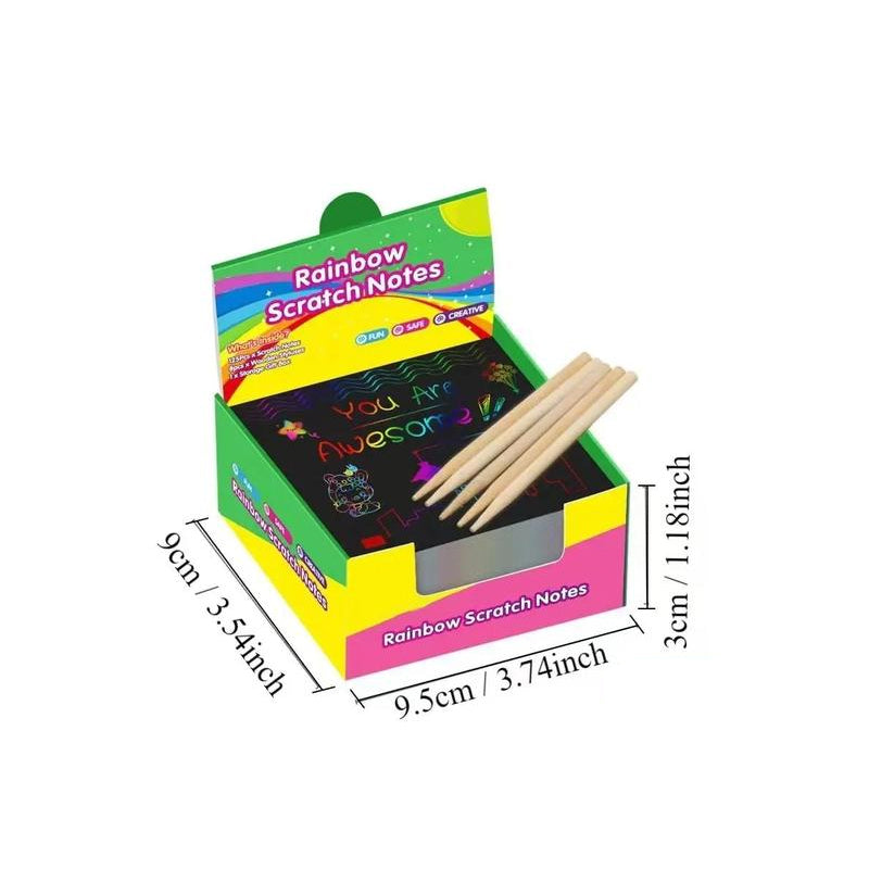 【100 Sheets/1 Set】DIY Rainbow Magic Scratch Paper Art Set