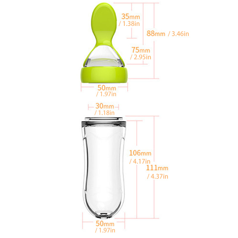 Baby Silicone Bottle Squeeze Spoon Feeder