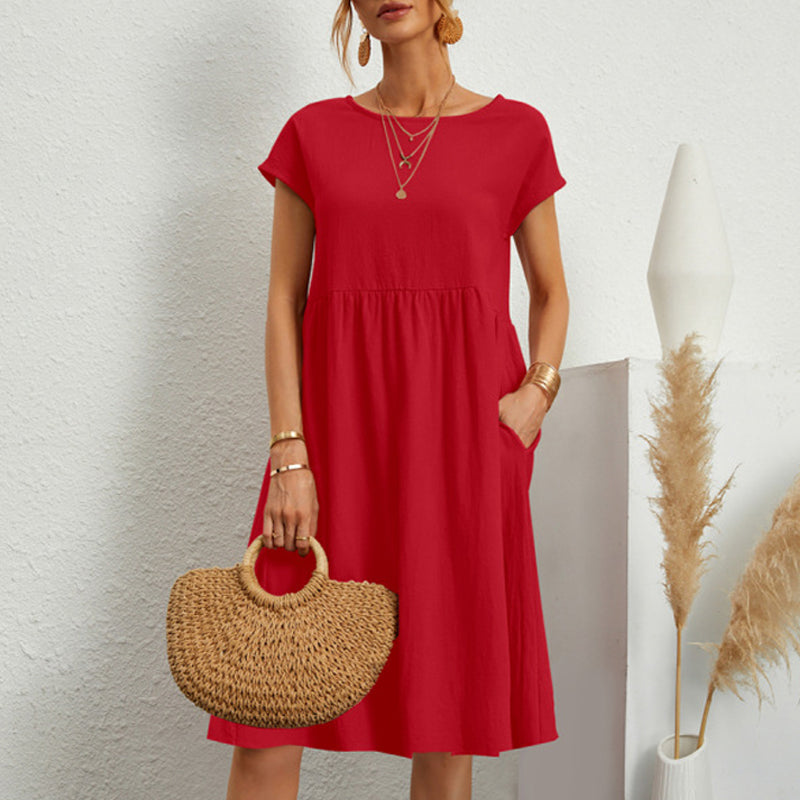 Women's Cotton Round Neck Dress