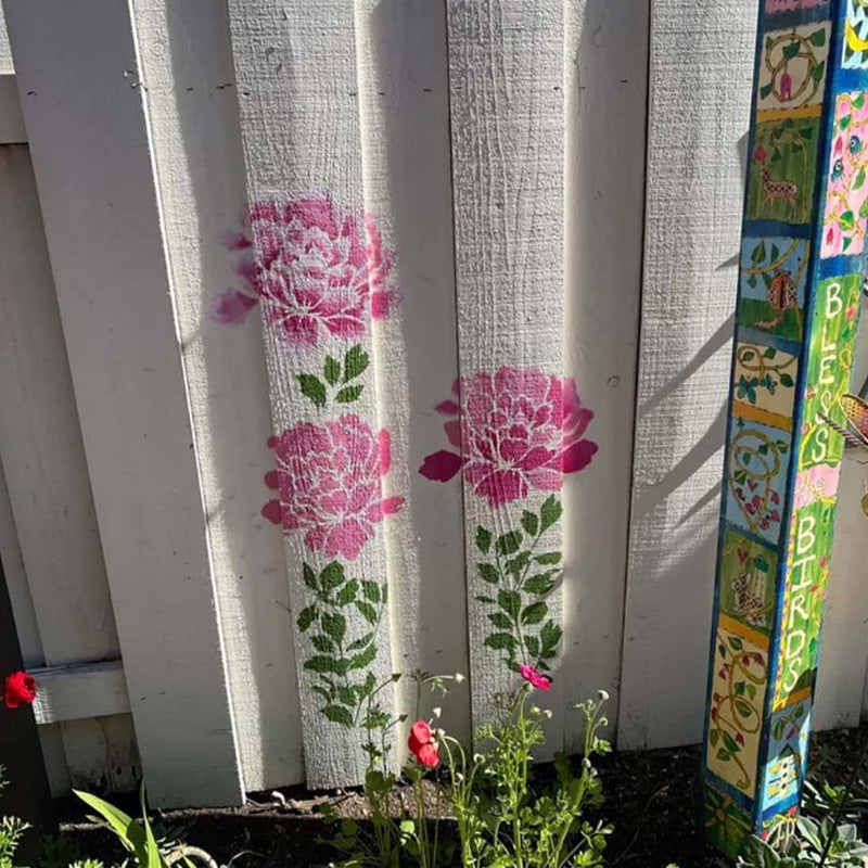 Garden Fence Large Flower Stencils