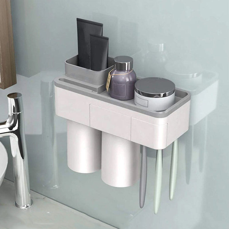 Practical Toothbrush Holder Set With Toothpaste Dispenser