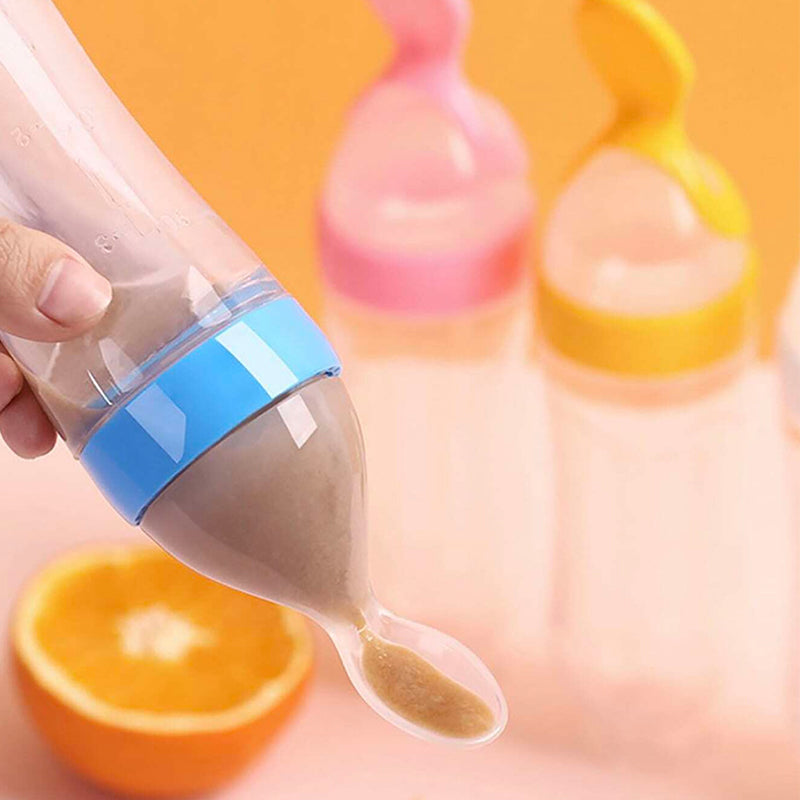 Baby Silicone Bottle Squeeze Spoon Feeder