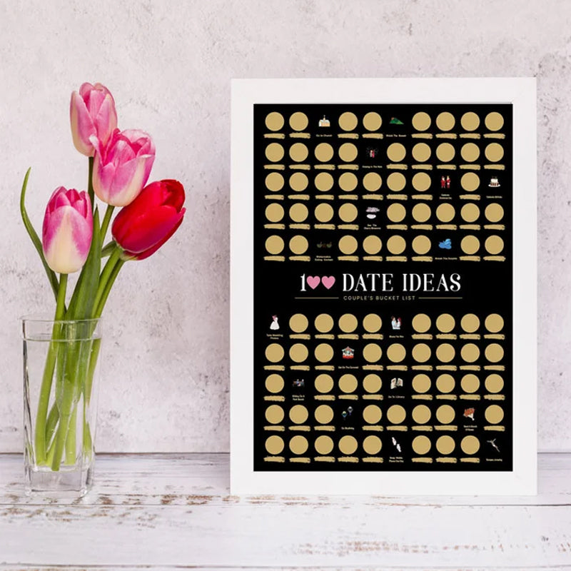 100 Dates Ideas Scratch Off Poster