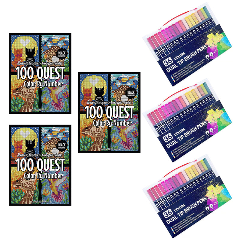 100 QUEST Color by Numbers Book A