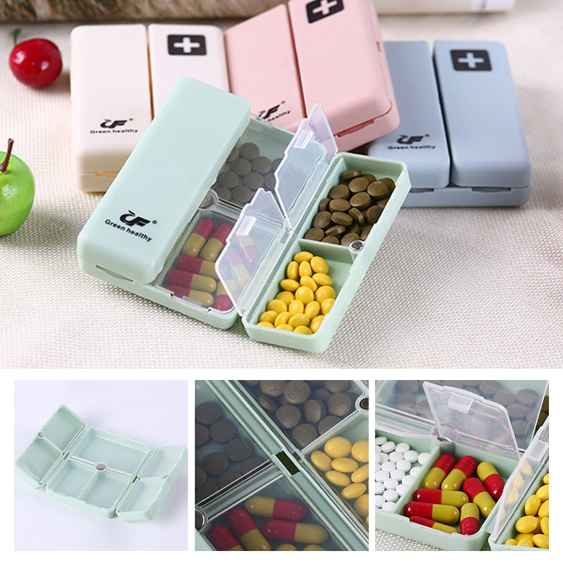 Portable magnetic Pill Case with 7 Compartments