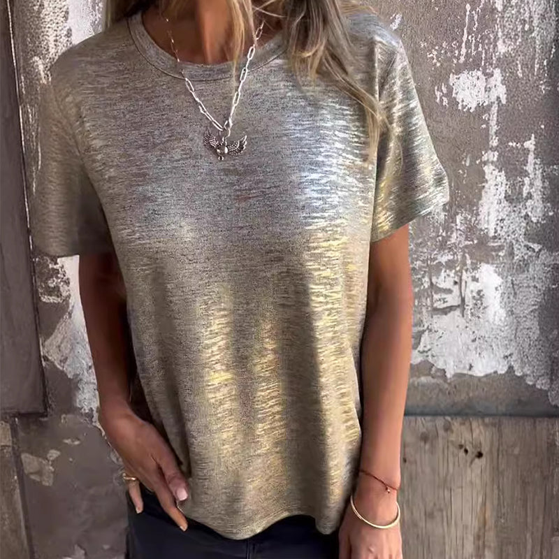 Gold Foil Short-sleeved T-shirt