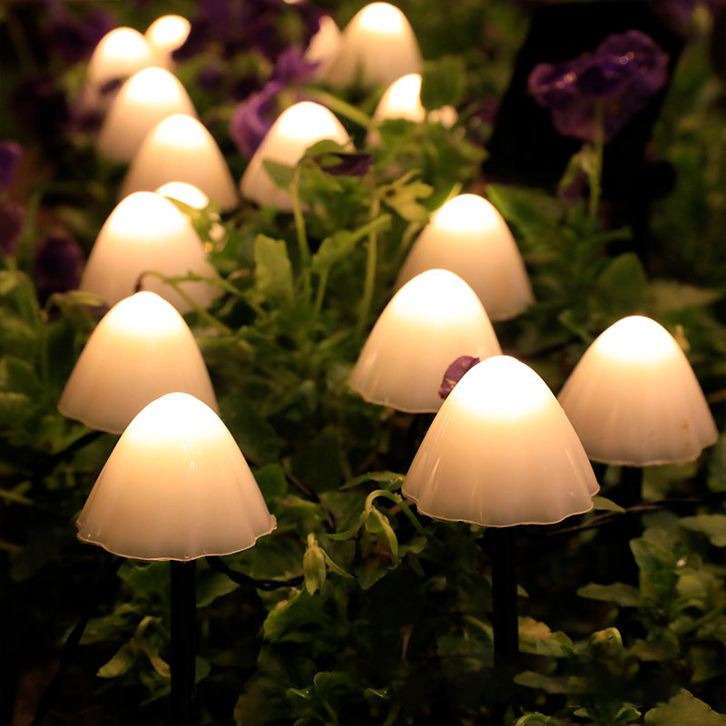 Led Solar String Lights Ground Plug Mushroom Lights