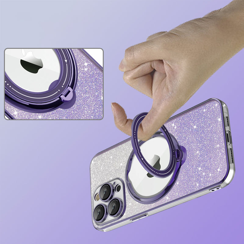 Magnetic Glitter iPhone Case with Invisible Stand