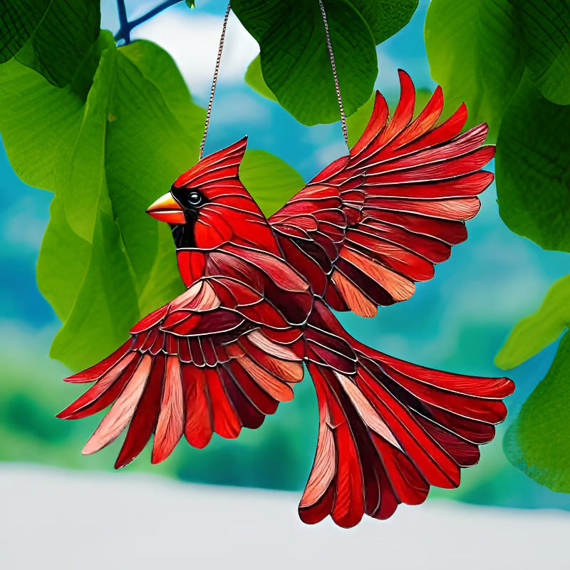 Winged Cardinal Christmas Ornaments