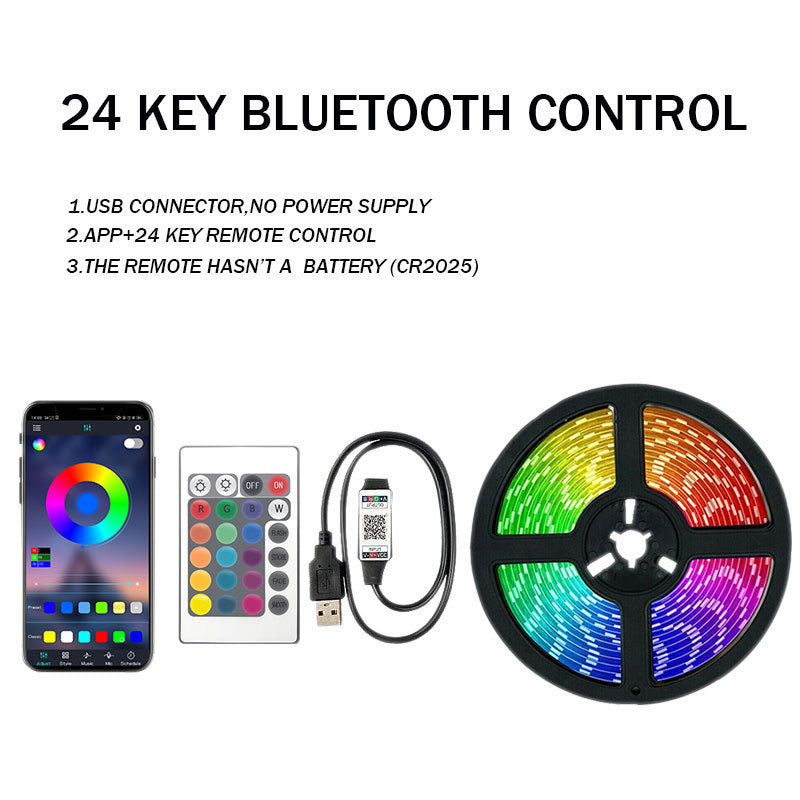 5050rgb Light Strip Set 5v Light Strip 24-Key Remote Control Bluetooth