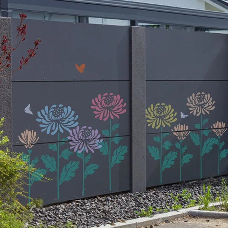 Garden Fence Large Flower Stencils