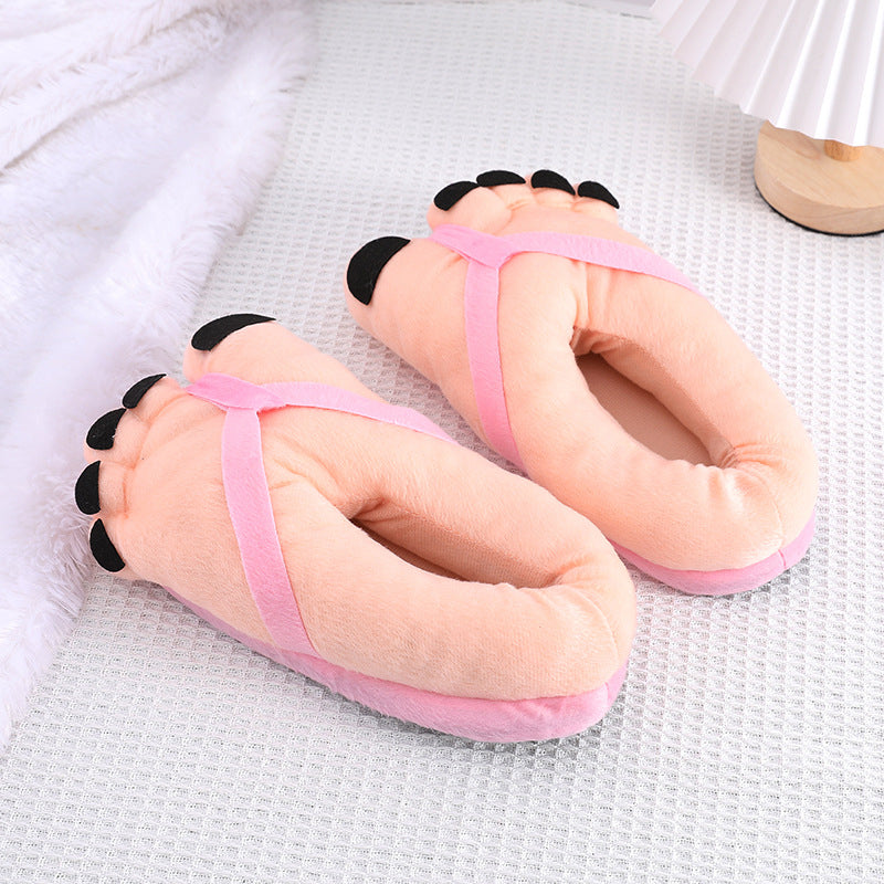 Funny Foot Plush Novelty Slippers