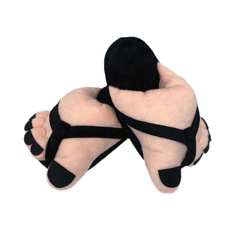 Funny Foot Plush Novelty Slippers