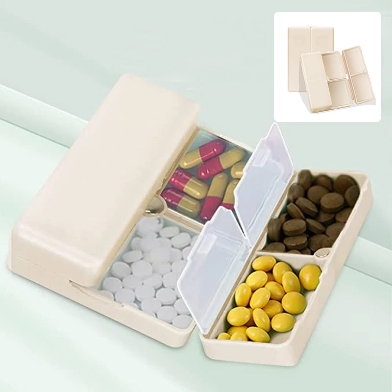 Portable magnetic Pill Case with 7 Compartments