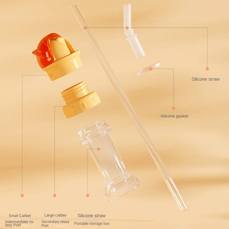 Reusable children's beverage water bottle straw lid