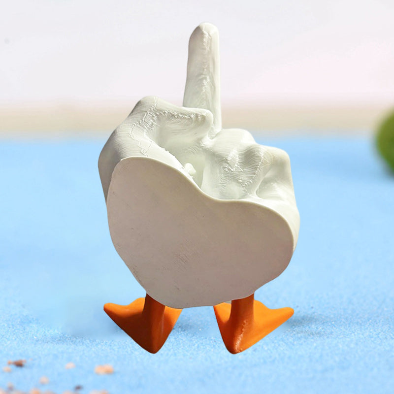 Middle Finger Duck Resin Ornament