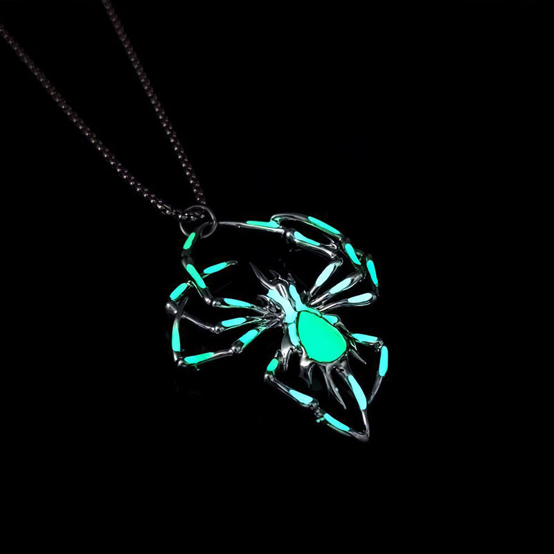 Glow-in-the-Dark 3D Spider Necklace