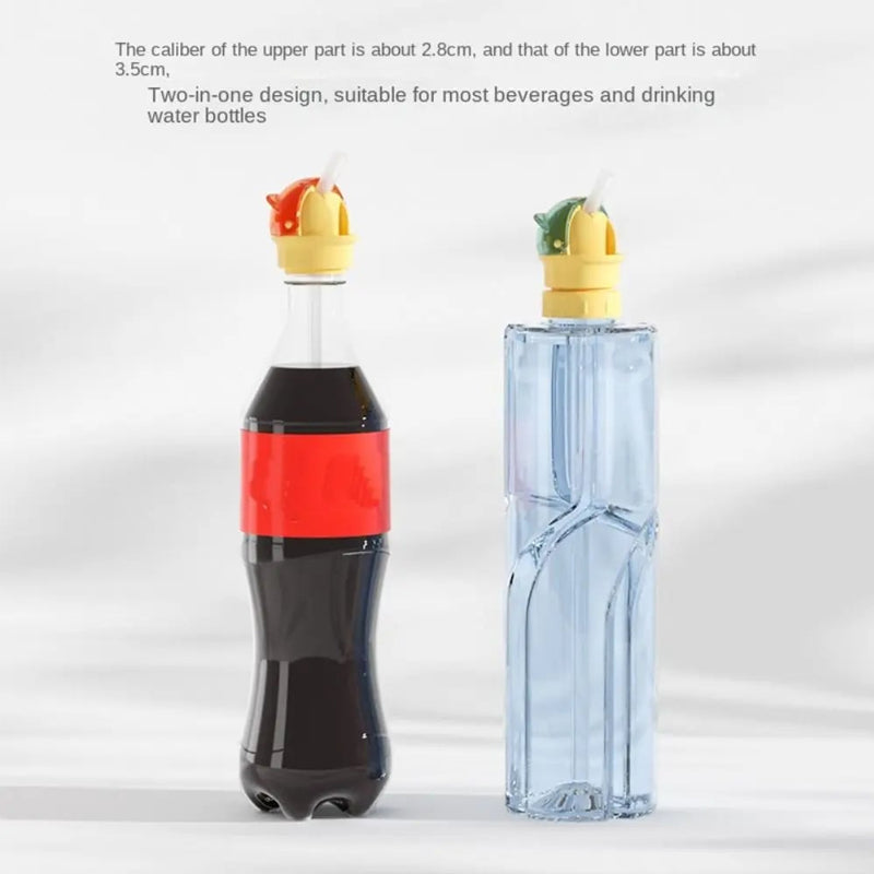 Reusable children's beverage water bottle straw lid