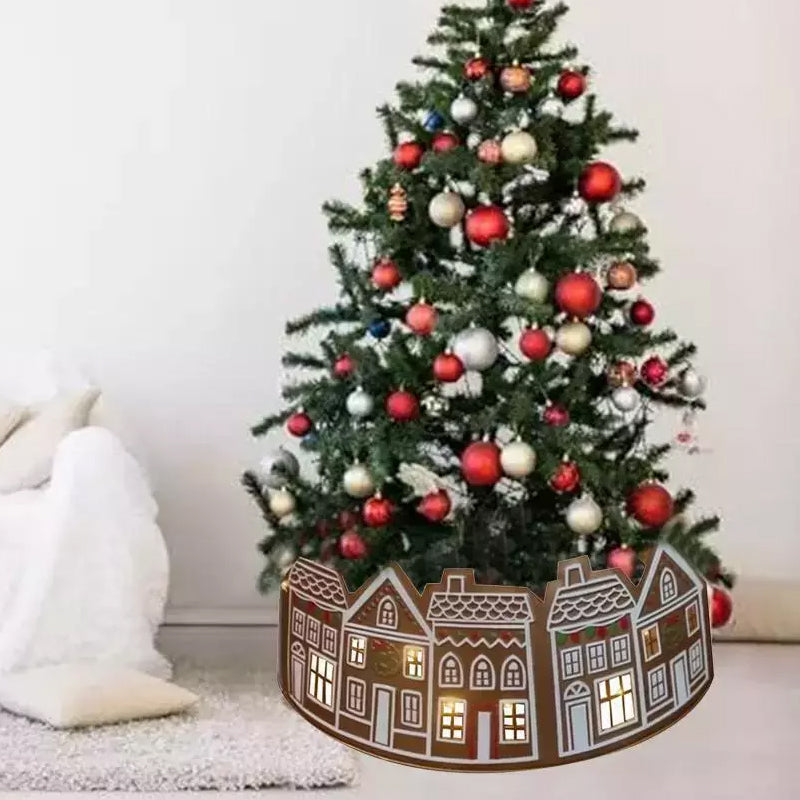 LED Gingerbread House Christmas Tree Collars Tree Skirt