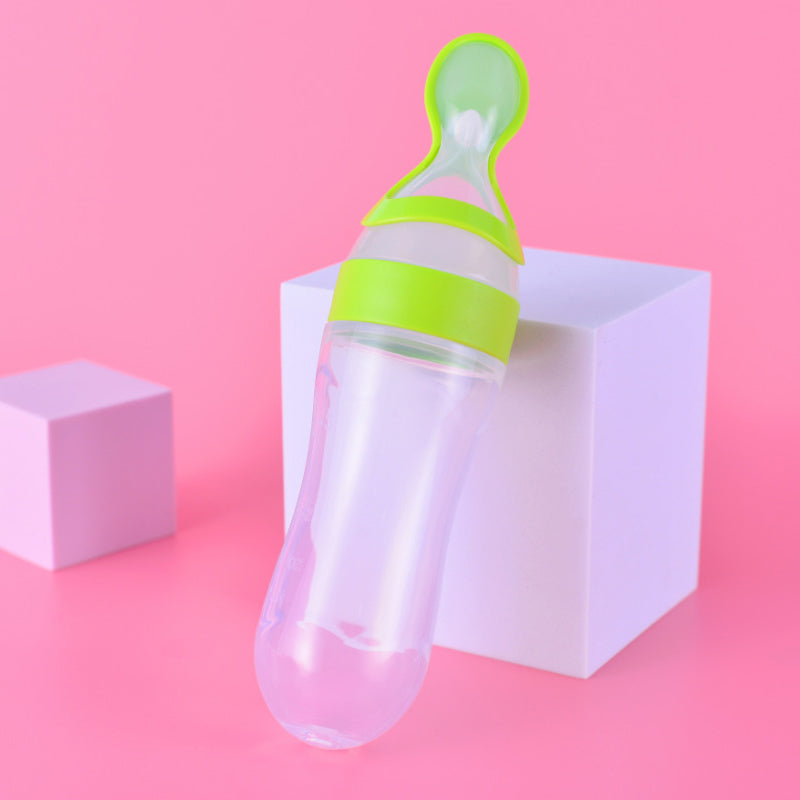 Baby Silicone Bottle Squeeze Spoon Feeder