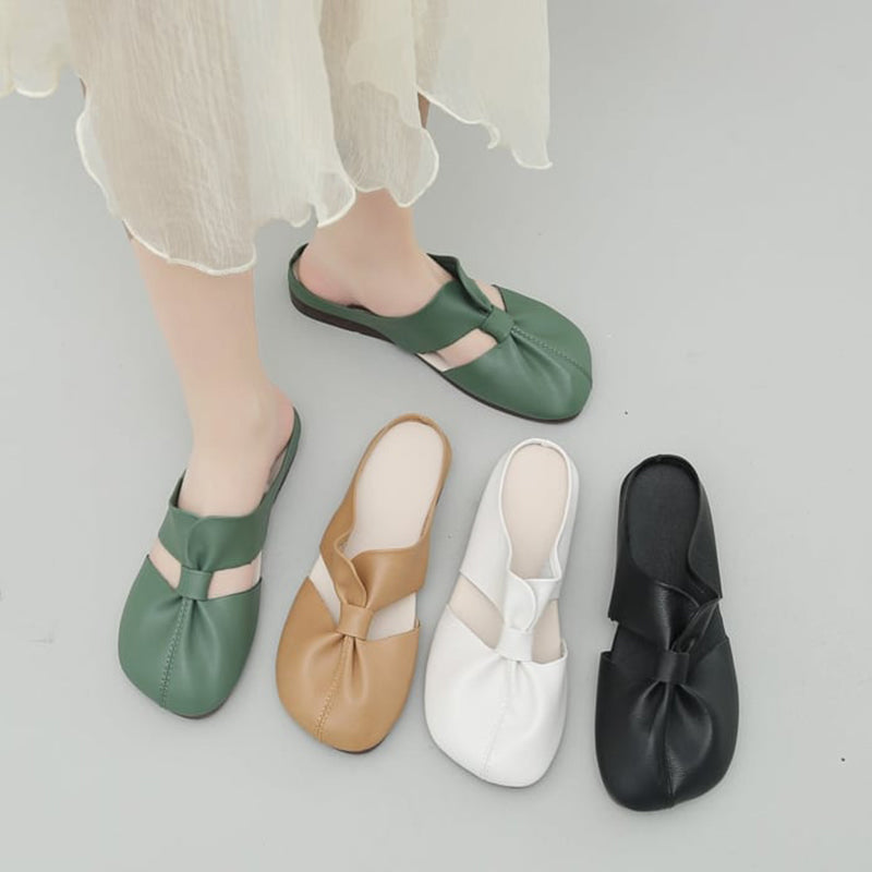 Elegant Cut-out Flat Slippers