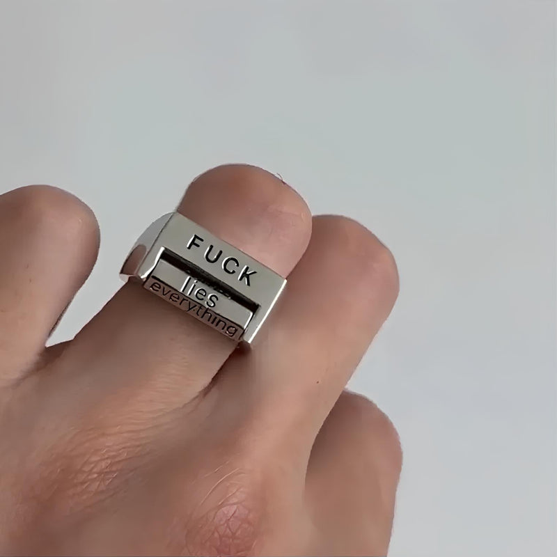 Funny Rotating 'FUCK' Ring Rotatable Mood Control Ring