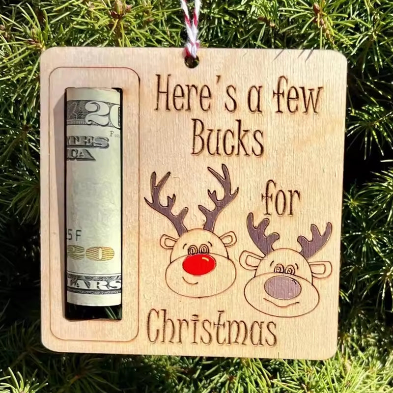 Christmas Wooden Money Holder Gift