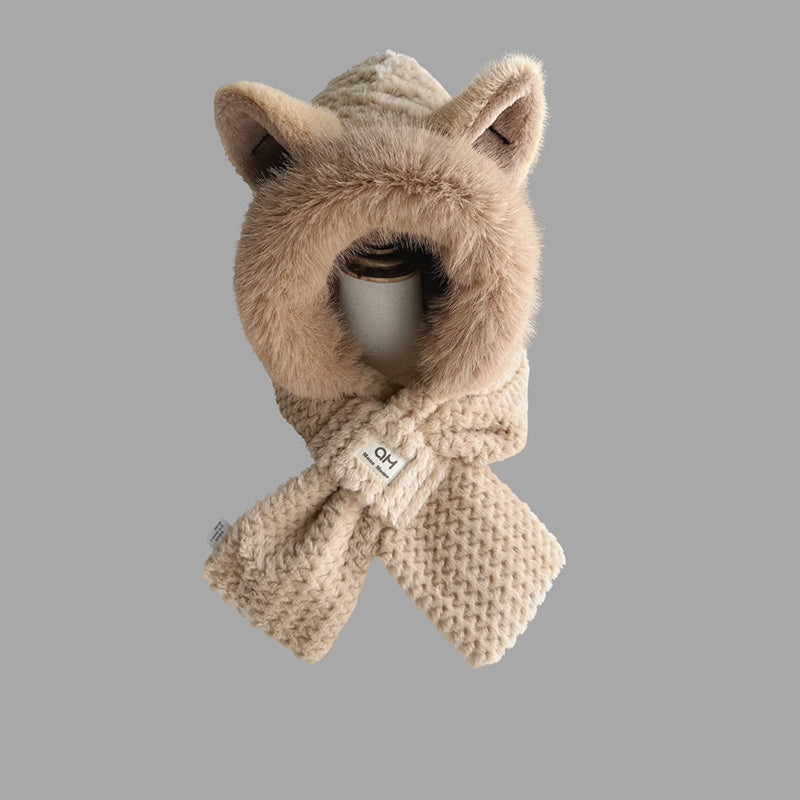 Cute Fox Ears 2-in-1 Hat and Scarf